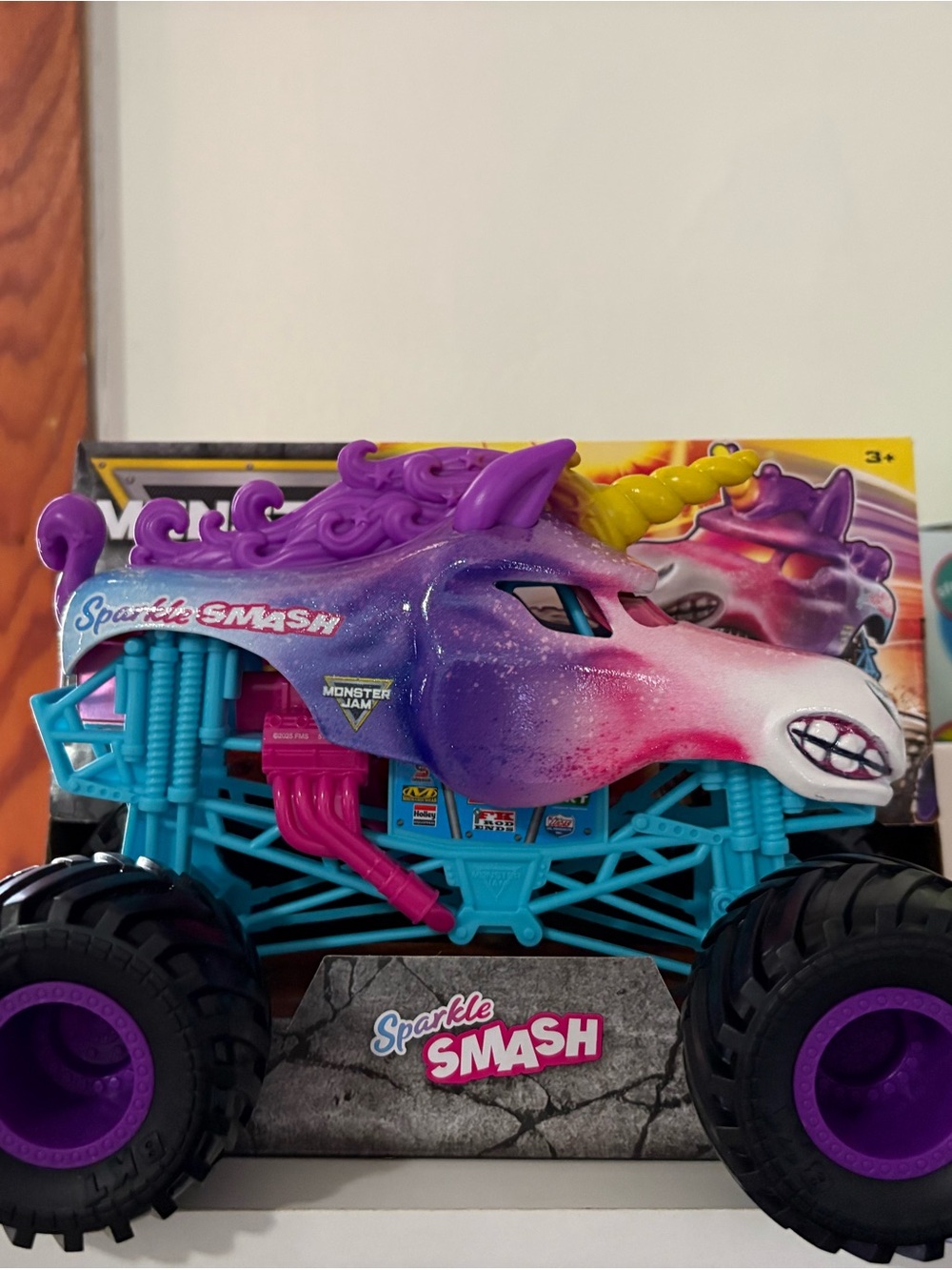Sparkle Smash Unicorn Monster Truck Toy - Purple, Teal & Pink
